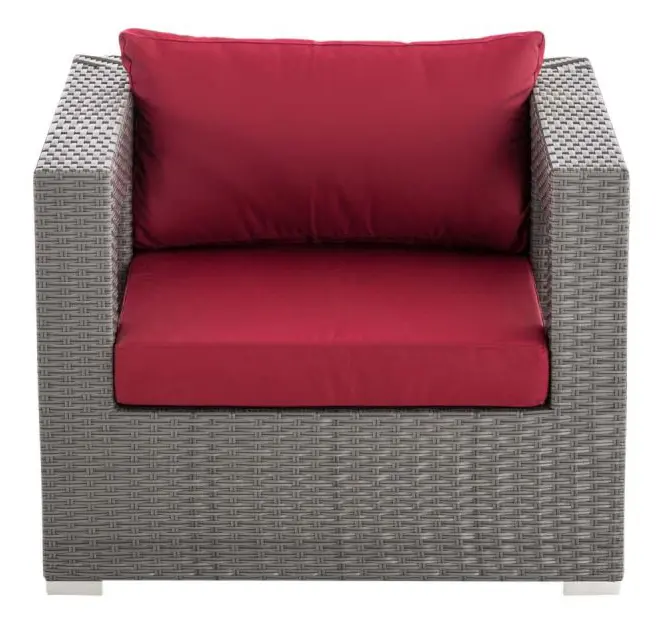 Wicker trädgård fåtölj Honolulu ruby grå