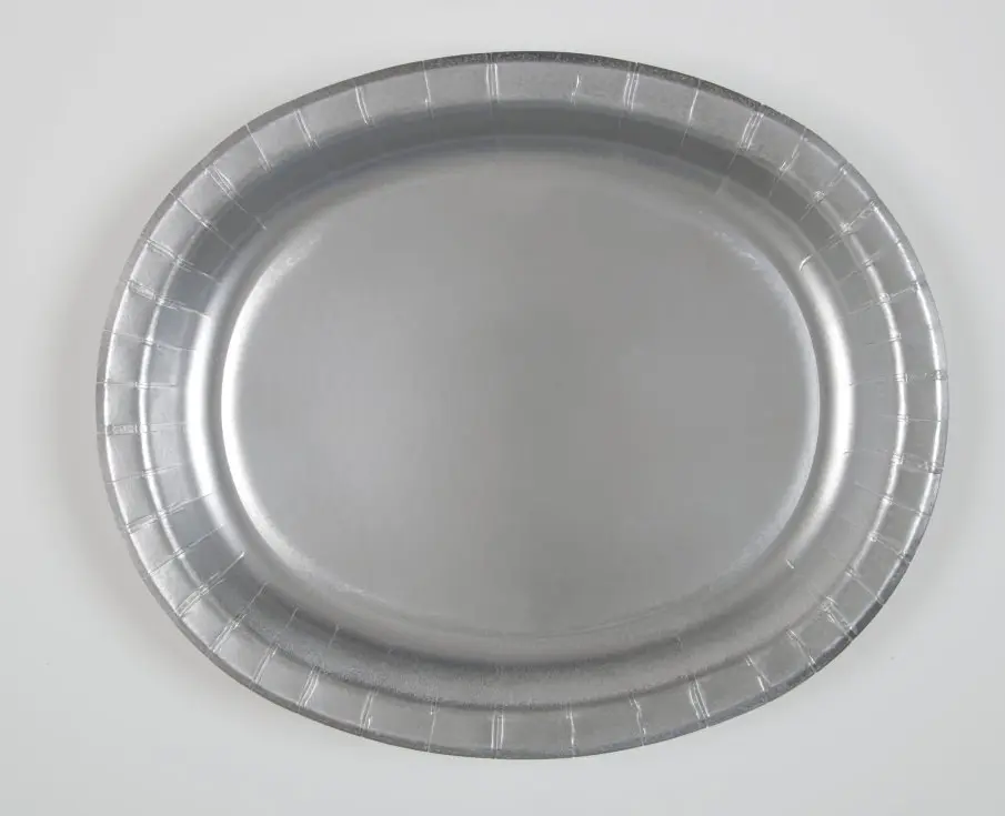 Set 8 ovala brickor silvriga - Kollektion Basfärger