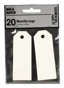 Manillamärken 3x8 cm - Råvit - 20 st