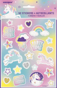 Set 4 klistermärken Lycklig Enhörning - Unicorn