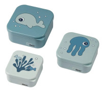 Done by Deer, 3-Pack Sea Friends Snackslådor Blå
