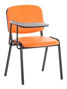 Stol Ken med fällbart bord läder orange
