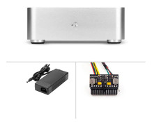 Aluminiumchassi liten stationär datorfodral psu mini itx pc med strömförsörjning