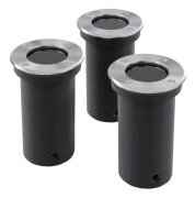 Markbelysning rund 3-pack