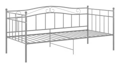 Sängram bäddsoffa grå metall 90x200 cm