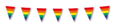 Pride Regnbågs Vimpelgirlang Dubbelsidig Flaggirlang HBTQ+ Festdekoration Inomhus & Utomhus Användning