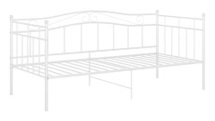 Sängram bäddsoffa vit metall 90x200 cm