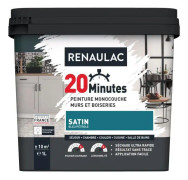 RENAULAC Interiör enfärgad färg 20 minuter väggar och träarbete - 1L - 10 m² - Bensinblå Satin