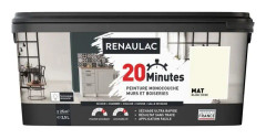 RENAULAC Enfärgad interiörfärg 20 minuter väggar och träarbeten - 2,5L - 25 m² - Matt elfenbenvit
