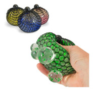 Stressboll / Klämboll i Nät - Glitter (9 cm)