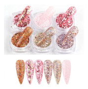 6st nagelglitter glitter , Nageldekorationer