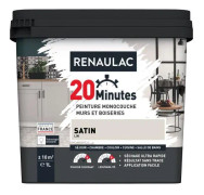 RENAULAC Enfärgad interiörfärg 20 minuter väggar och träarbete - 1L - 10 m² - Linne Satin