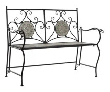 Bänk med ryggstöd DKD Home Decor Keramik Smide (125 x 54 x 88 cm)