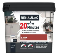RENAULAC Interiör enfärgad färg 20 minuter väggar och träarbete - 1L - 10 m² - Rouge 70-talets satin