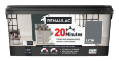 RENAULAC Enfärgad interiörfärg 20 minuter väggar och träarbete - 2,5L - 25 m² - Skiffergrå Satin