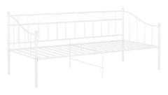 Sängram bäddsoffa vit metall 90x200 cm