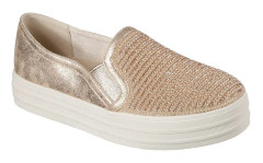 Skechers Barn/Kids Double Up Shiny Flatform Slip On Skor