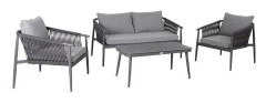 Set WEILBURG bord soffa och 2 stolar grå