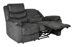 Soffa Recliner 2-Sits Eldriven Winfield - Grå - Tyg