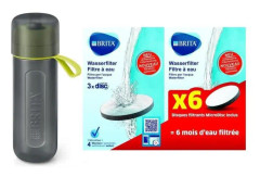 BRITA 1020330 - Aktiv filterflaska 0,6L grön + förpackning med 6 filter mikrodiskar