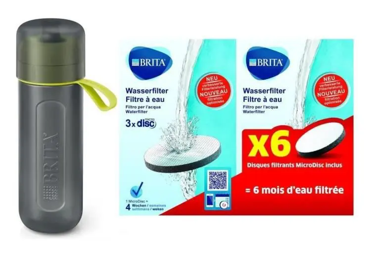 BRITA 1020330 - Aktiv filterflaska 0,6L grön + förpackning med 6 filter mikrodiskar