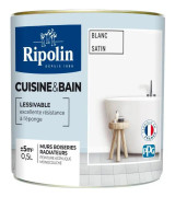 RIPOLIN Special Kitchen & amp; Bath Wall Paint - Satin White, 0.5L