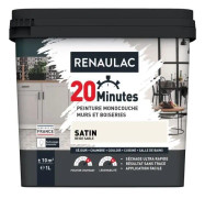 RENAULAC Enfärgad interiörfärg 20 minuter väggar och träarbete - 1L - 10 m² - Sandbeige Satin