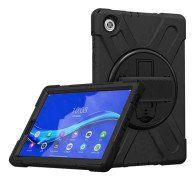 eSTUFF - Baksidesskydd för surfplatta - silikon, polykarbonat - svart - 10.3" - för Lenovo Smart Tab M10 FHD Plus (2nd Gen) with Google Assistant