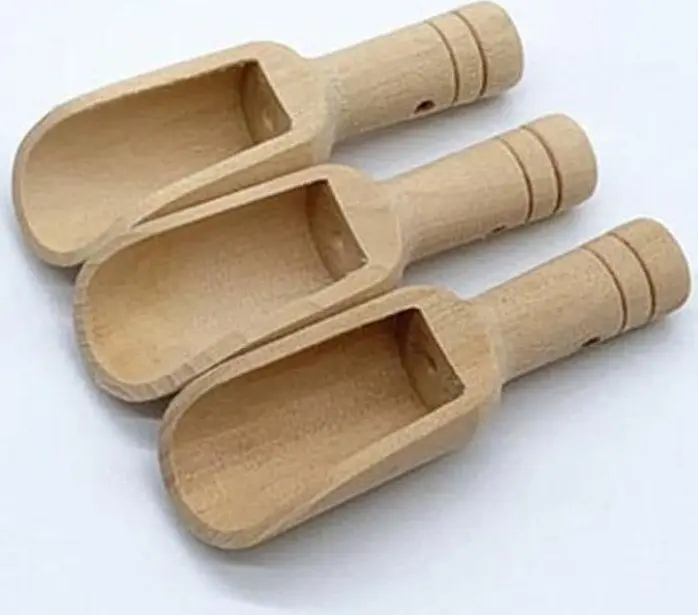 Mini träbad salt sked