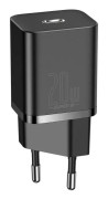 Strömadapter med laddkabel • PD20W • USB-C / Lightning • Baseus Super Si • Svart