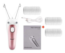 Mini kvinnor hårborttagning skönhet maskin, tråd epilator rakapparat