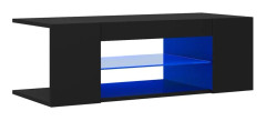 TV-bänk med LED-belysning svart 90x39x30 cm