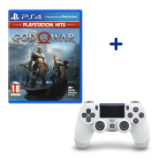 PlayStation Pack: PS4 Controller Dualshock 4.0 V2 Glacier White + God of War PlayStation Hits