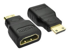Guldpläterad Mini HDMI till HDMI Adapter 1080p 4k UHD 3D TV