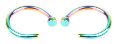 2-pack Flerfärgad Fake Piercing Läpp Näsring Septum Läppring utan Hål