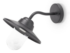 Klassisk vägglampa E27 Svart