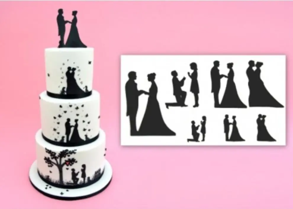 Wedding Silhouette Patchwork Utstickare