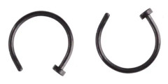 2-pack Svart Fake Piercing Läpp Näsring Septum Läppring utan Hål