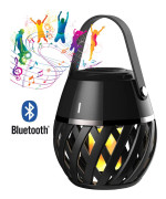 Homeline Helios Flamlampa med BT-högtalare, Svart
