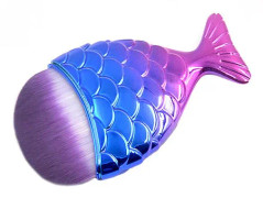 3x Sminkborstar, Mermaid - Blå, lila