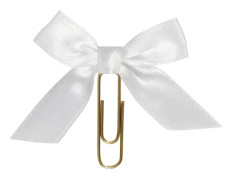 Gem med Rosett - Vit - 40x70 mm - 5 st