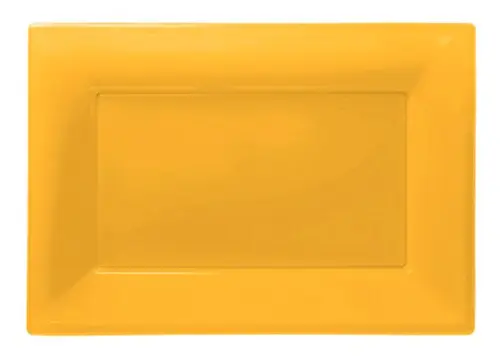 Serveringsfat i Plast Rektangel Gul