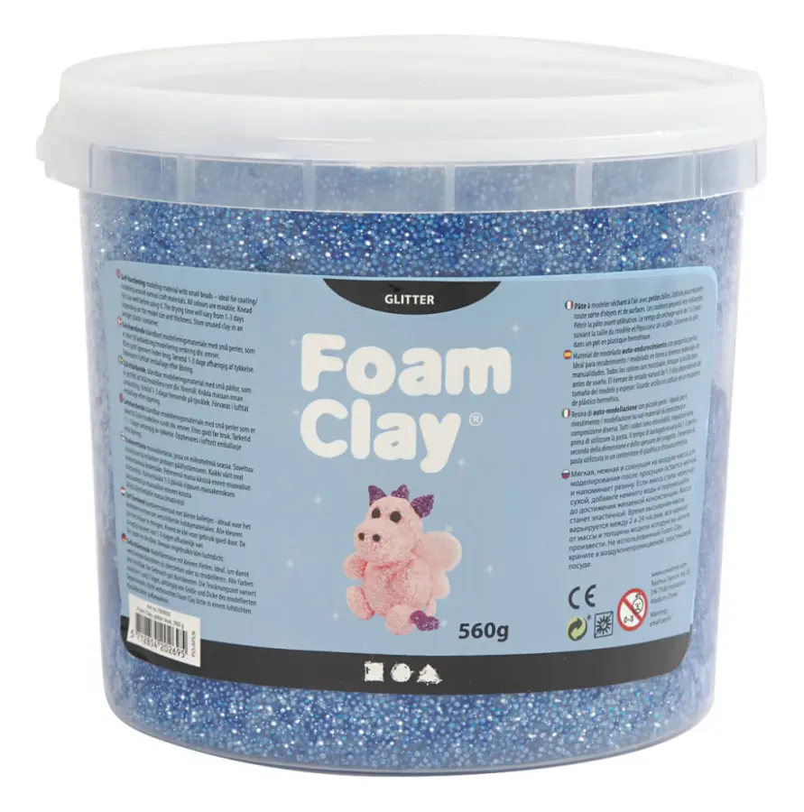 Foam Clay - Blå - Glitter - 560 g