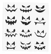 Halloween - Små ansikten - Stickers - 15x16,5 cm