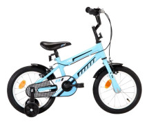 Barncykel 14 tum svart och blå