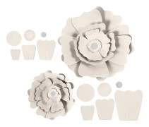 Pappersblommor - dia. 15+25 cm - Råvit - 2 st
