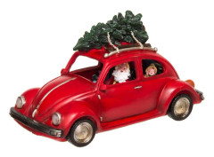 Julpynt - Jultomte i VW-bubbla med gran - LED
