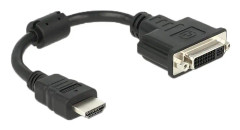 65327 - DeLOCK - Videokabel - HDMI / DVI - HDMI (hane) till DVI-D (hona) - 20 cm - svart