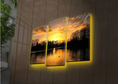 Dekorativ Canvasmålning LED-belysning 3 Delar