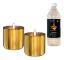 Tenderflame Gift Set, 2 bordsbrännare + 0,5 L bränsle, Lilly 8 cm guld